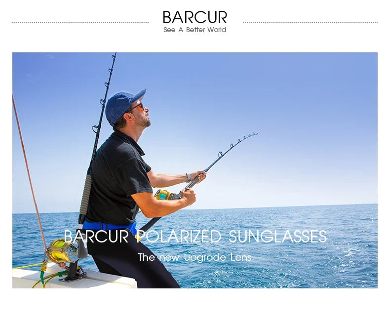 BARCUR Polarized Sunglasses for Men – Trendy UV400 Gradient Lens Oval Comfortable Frame Sports Driving Hiking Fishing Outdoor Fashion Eyewear with Durable Stainless Steel Frame – Casual Apparel Accessory Gift for Him