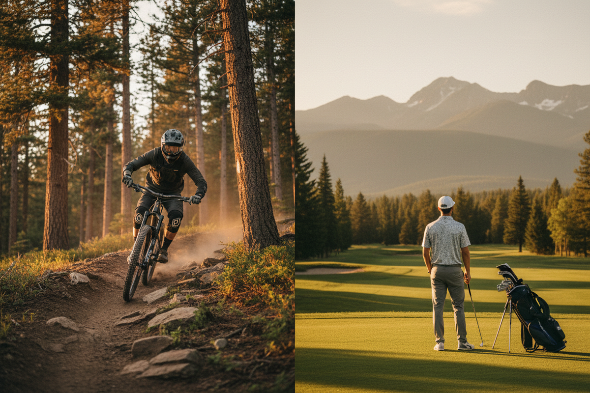 MTB and Golf Split Image